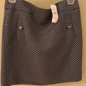 NWT LOFT Lined Black and White Skirt Size 2P